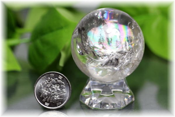 ブラジル産]虹入り天然水晶玉/丸玉/スフィア - 埼玉県吉川市の天然石