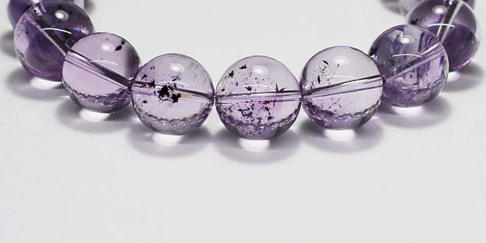 トップクォリティ]ロマネサイトインアメジストブレスレット（約13mm玉