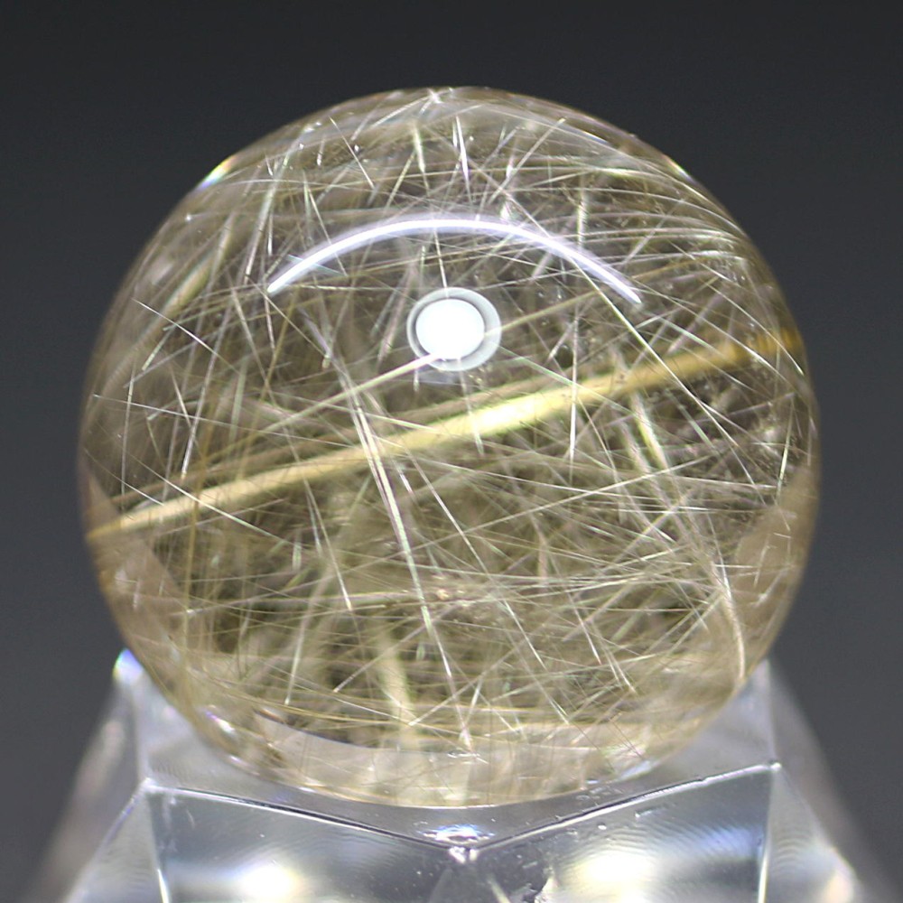 ゴールドルチルクォーツ丸玉/スフィア（直径24.5mm） - 埼玉県吉川市の