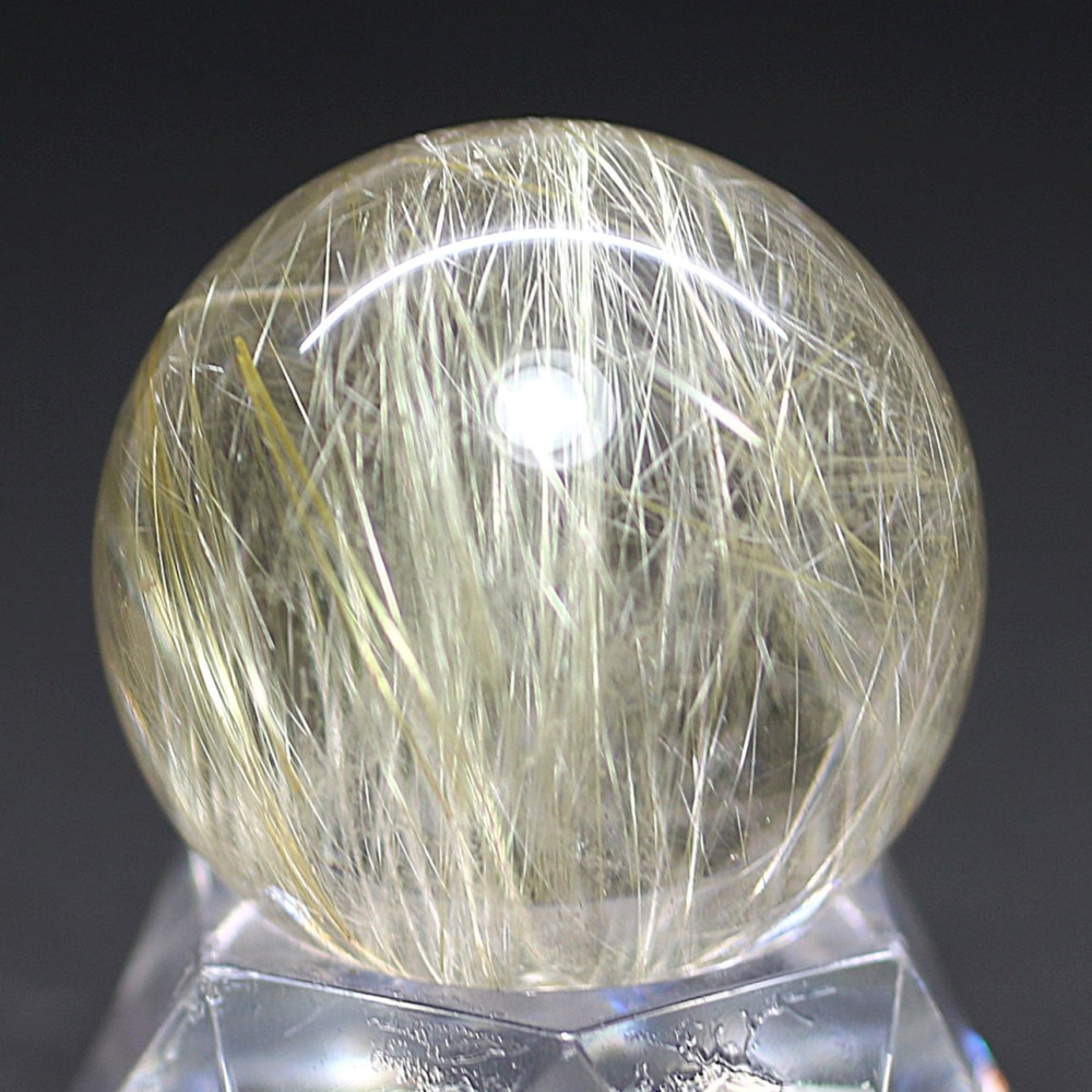 ゴールドルチルクォーツ丸玉/スフィア（直径26.7mm） - 埼玉県吉川市の