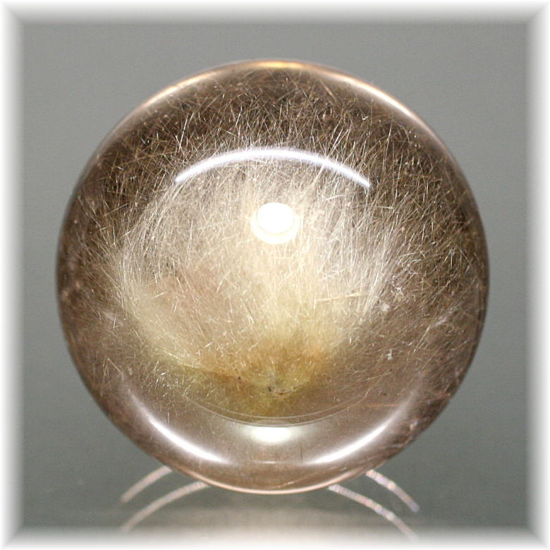 ブラジル産]ラビットヘアールチルクォーツ丸玉/スフィア - 埼玉県吉川