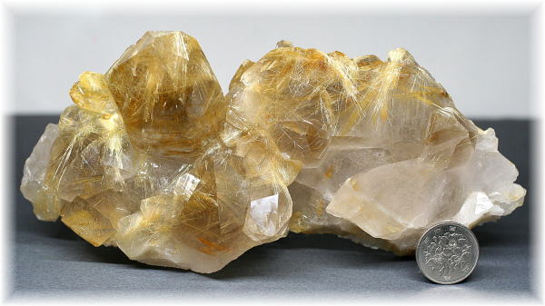 高品質・ブラジル産]ゴールドルチルクォーツクラスター（原石） - 埼玉