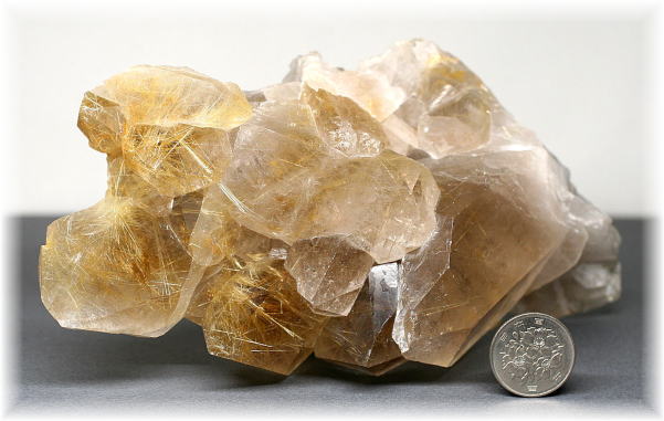 ブラジル産]ゴールドルチルクォーツクラスター（原石） - 埼玉県吉川市