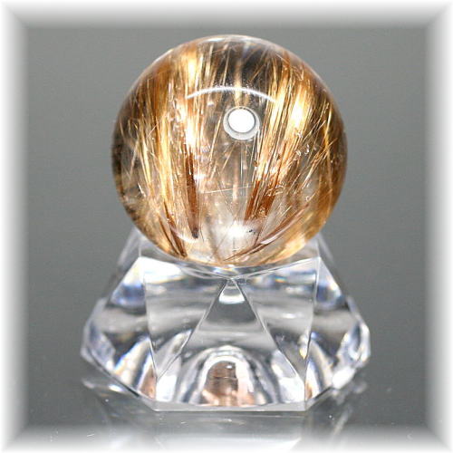 オレンジゴールドルチルクォーツ丸玉/スフィア - 埼玉県吉川市の天然石