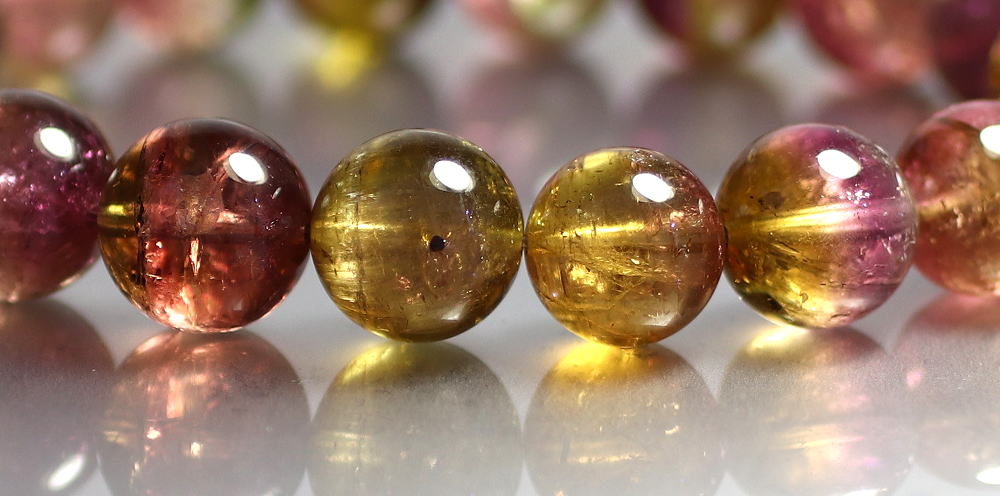 高品質]ウォーターメロントルマリンブレスレット（約11mm玉・ミックス