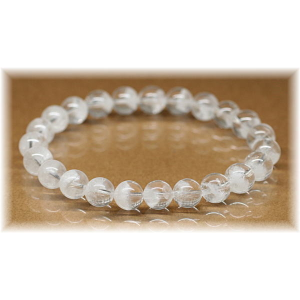 3A++]ホワイトスノーファントムクォーツブレスレット（約7.5mm玉