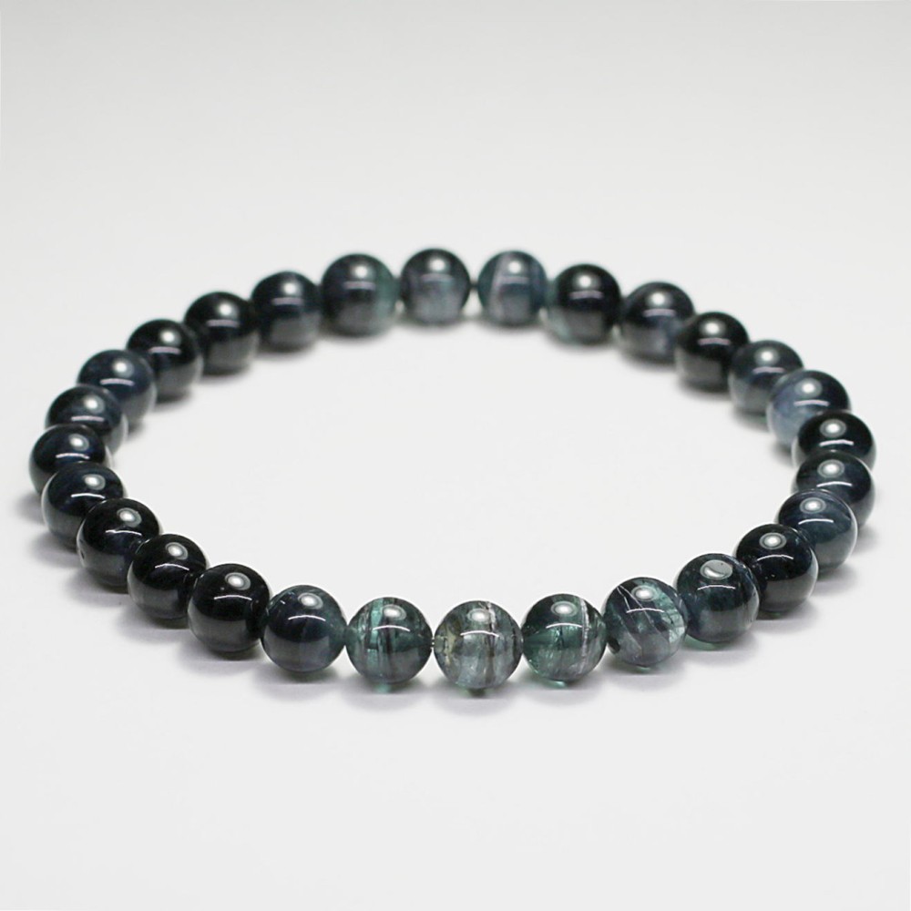 高品質]ブルートルマリンキャッツアイブレスレット/インディゴライト