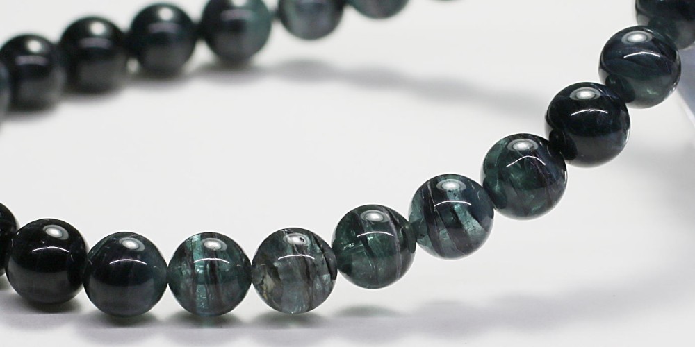 高品質]ブルートルマリンキャッツアイブレスレット/インディゴライト