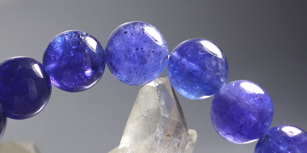 トップクォリティ]宝石質タンザナイトブレスレット（約12.5mm大玉