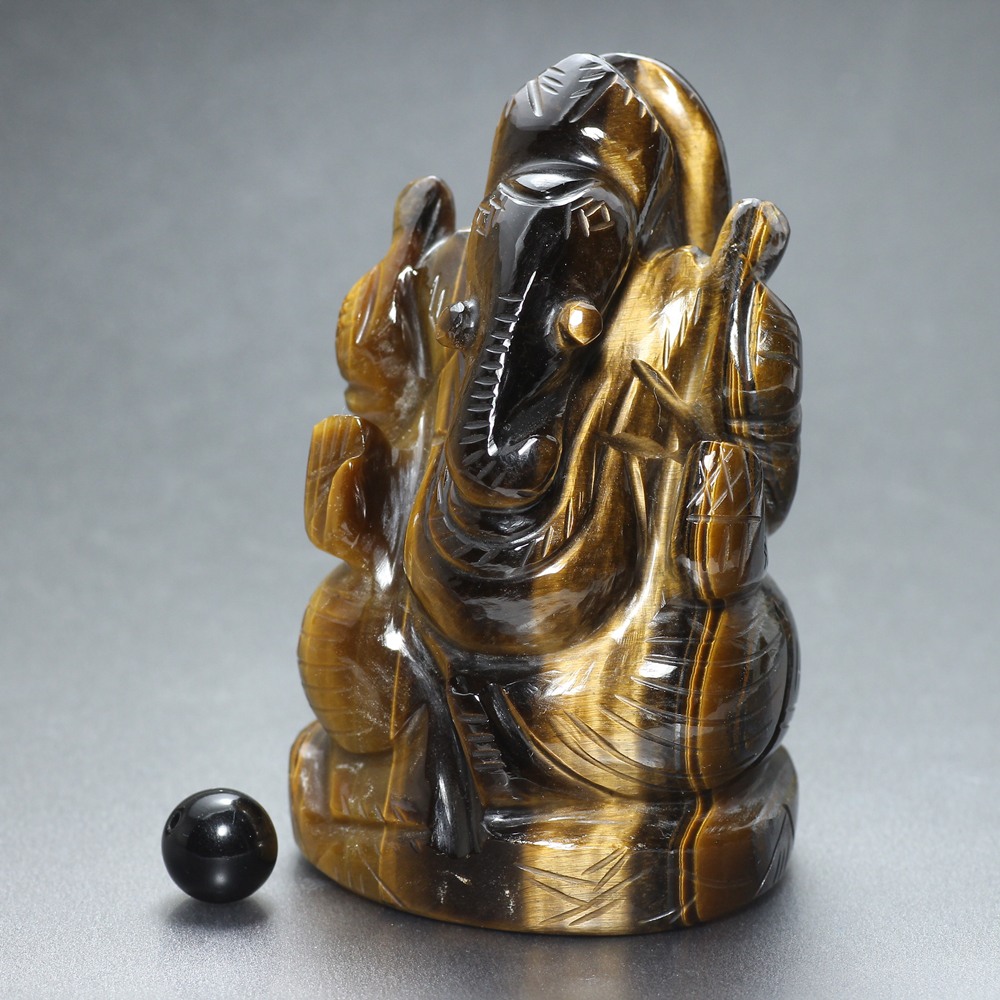 タイガーアイガネーシャ像（高さ約7cm） - 埼玉県吉川市の天然石専門店