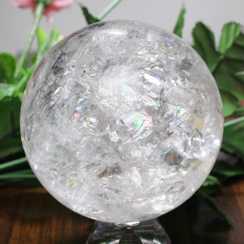 特別価格/トップクォリティ]レインボー水晶丸玉/アイリスクォーツ