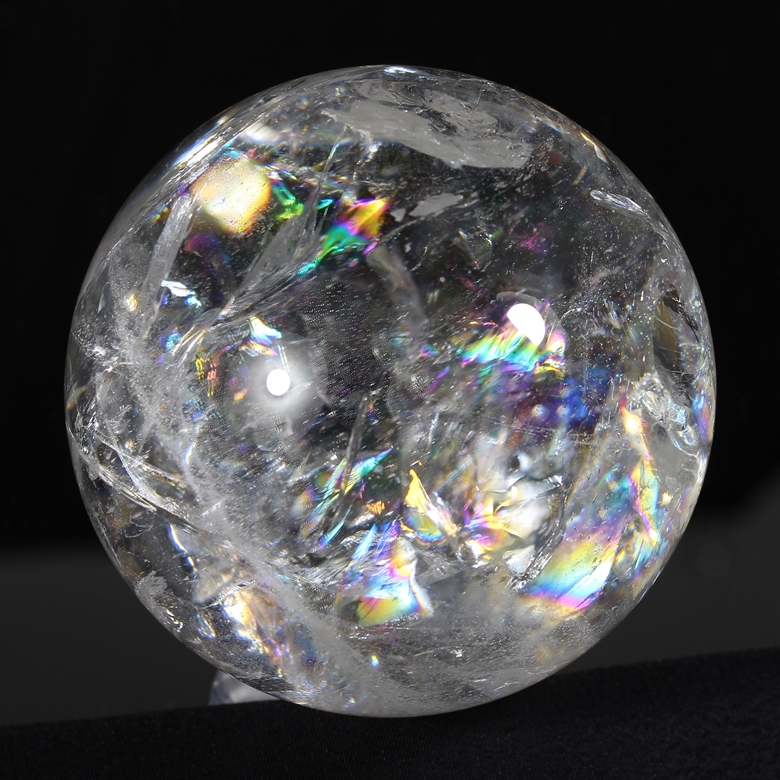 トップクォリティ]レインボー水晶丸玉/アイリスクォーツスフィア（60.8