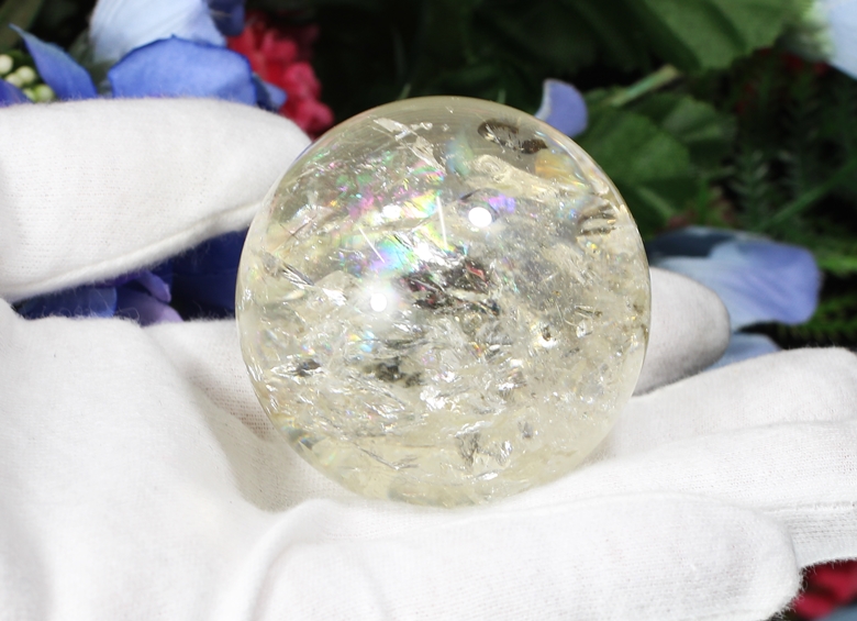 トップクォリティ]レインボーシトリン丸玉/スフィア（49.8mm） - 埼玉