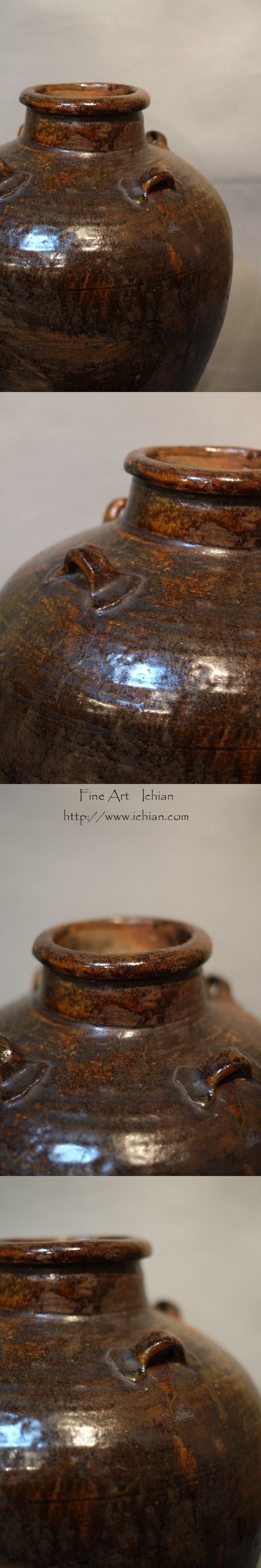 古瀬戸 祖母懐 茶壷 鉄釉四耳壺 室町～桃山期 大名品 :: ichian