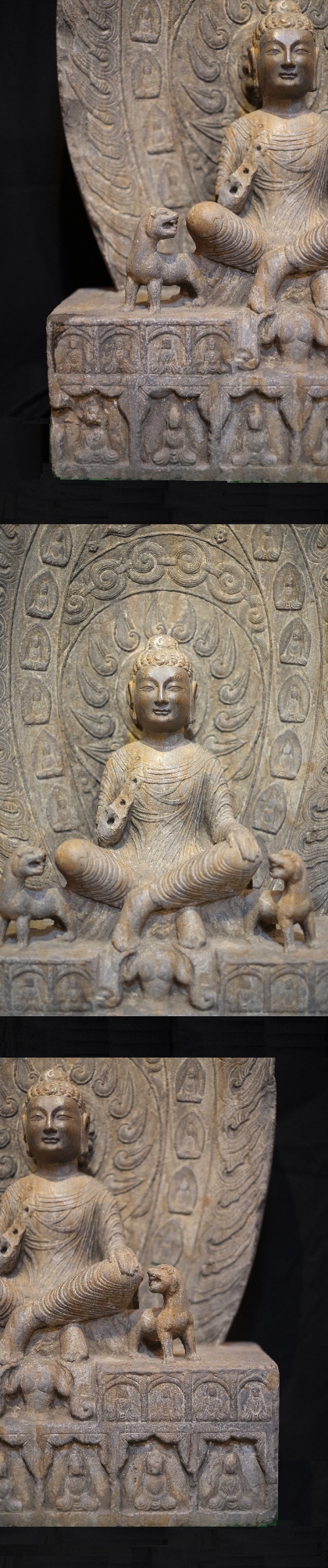 石造 交脚菩薩座像 北魏時代5世紀～6世紀 優美最上文物 :: ichian