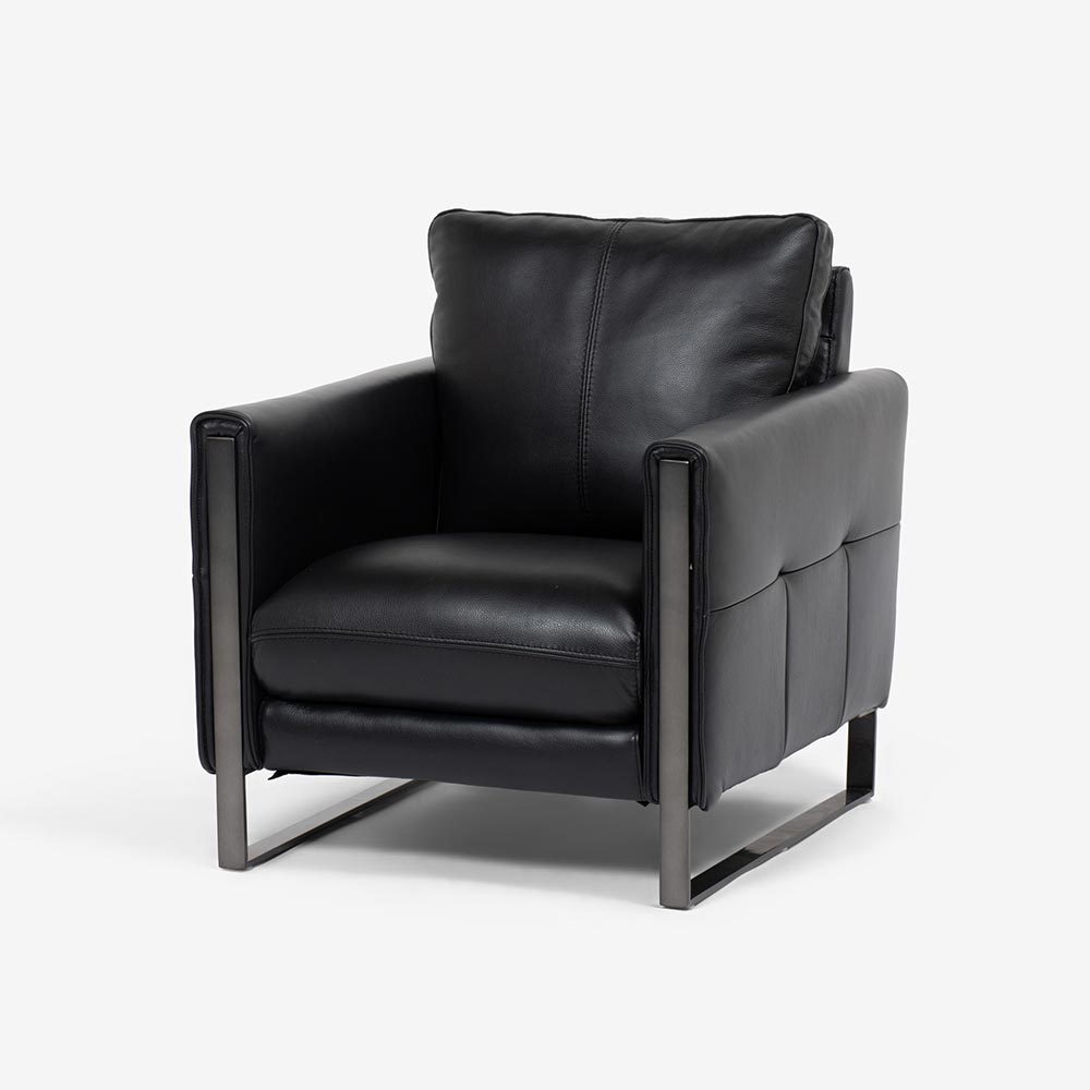 アームチェア「L/S 58N（エルエス58）」革#J-023Cブラック色 | 【公式