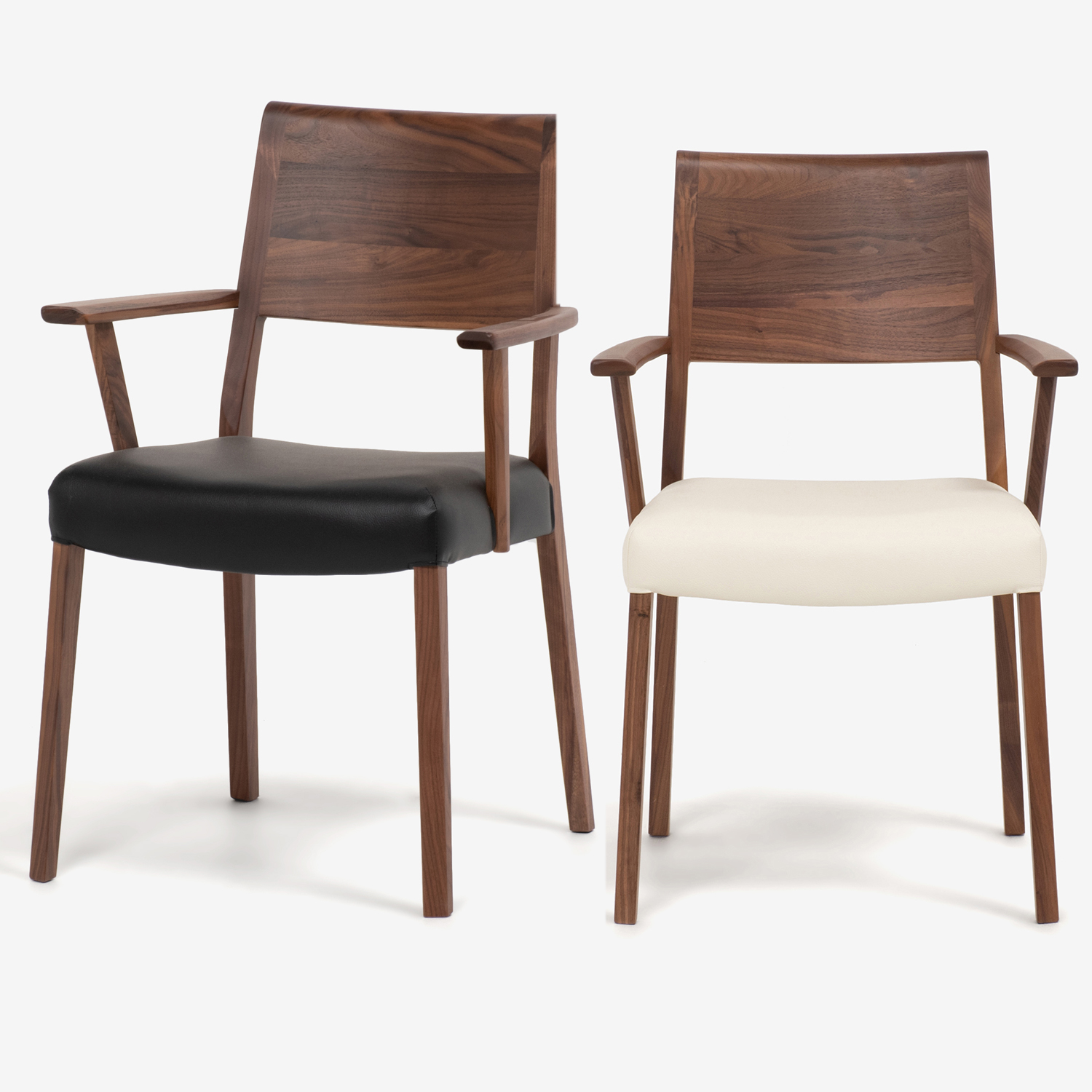 ダイニングチェア（肘付き）「シネマ Bタイプ」ウォールナット材