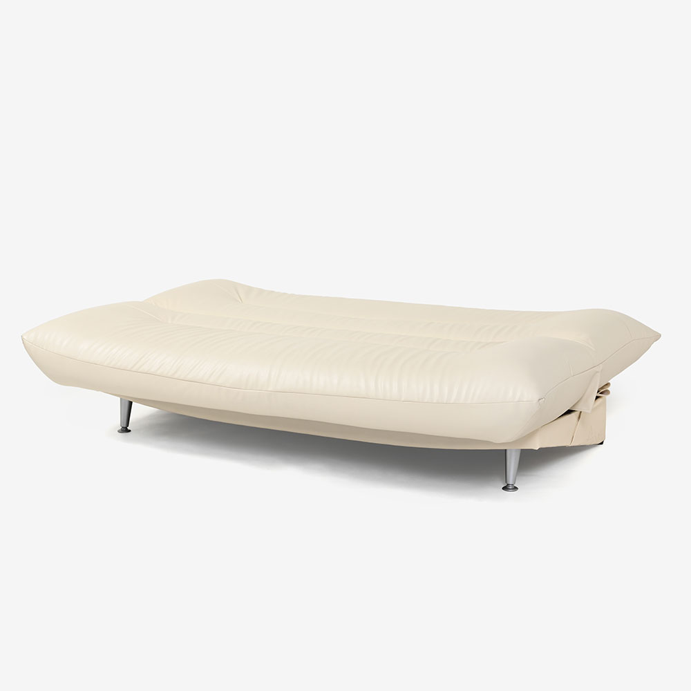 ソファベッド「Nエスポワール」ソフトレザー #スリーマン アイボリー色