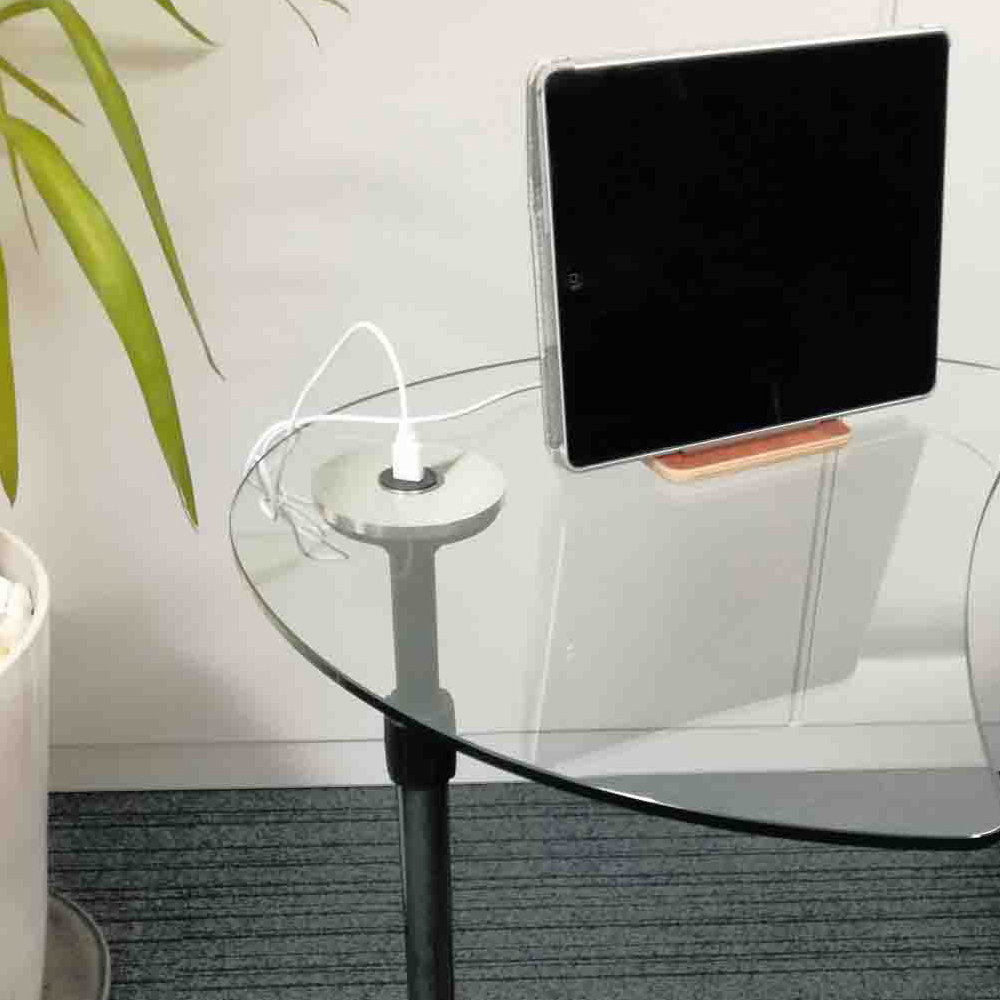 EKORNES（エコーネス）サイドテーブル「USBテーブルA」ウェンゲ色 支柱