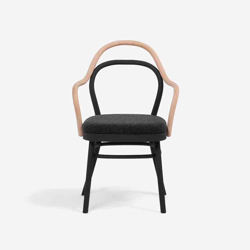 秋田木工 ダイニングチェア「magekko(まげっこ)」ブナ材 ブラック色/張