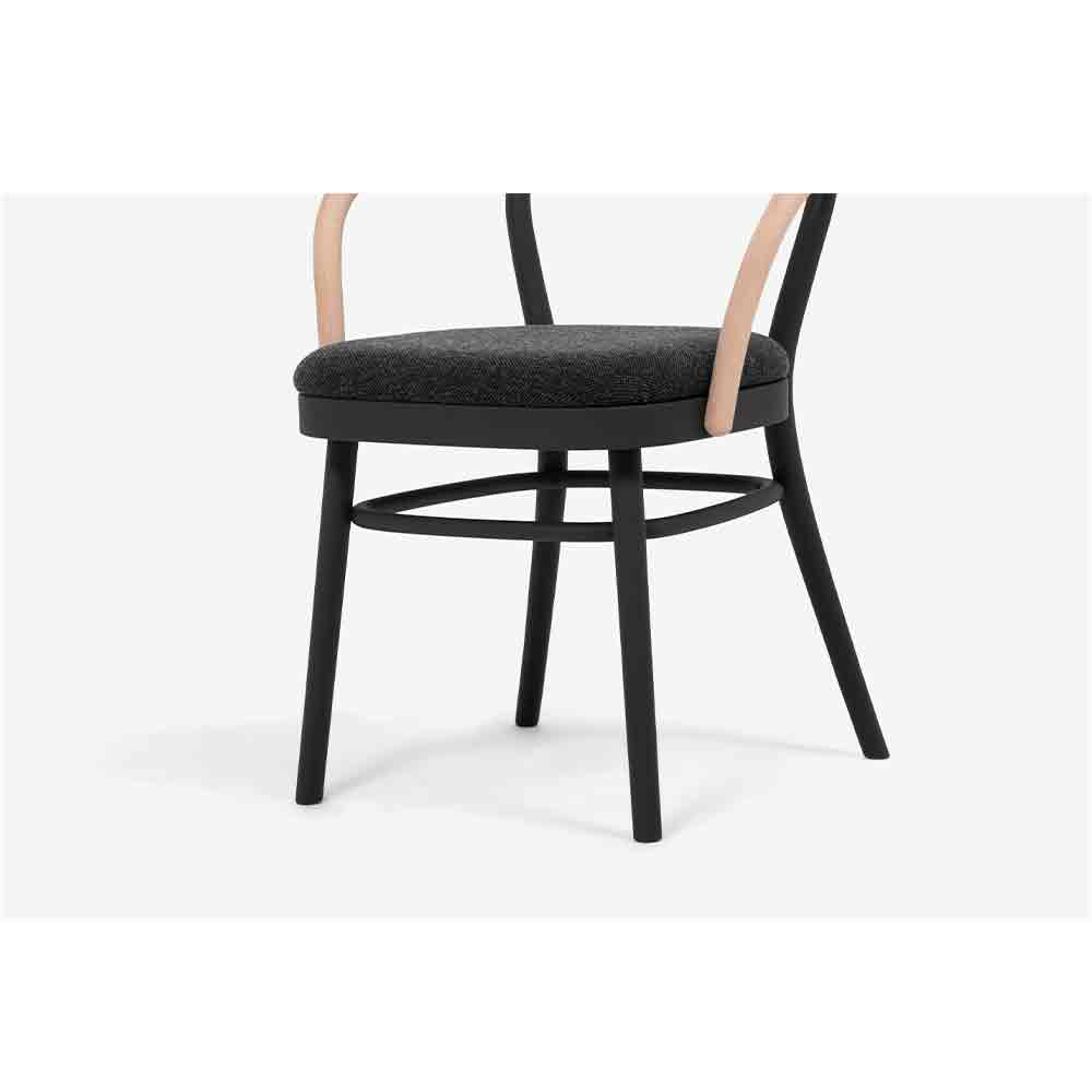 秋田木工 ダイニングチェア「magekko(まげっこ)」ブナ材 ブラック色/張