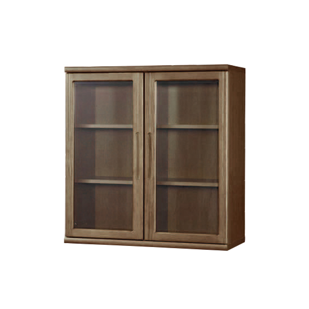 小島工芸 書棚「ニューオファー NOF-90 開戸」ガラス扉 幅90cm 全4色