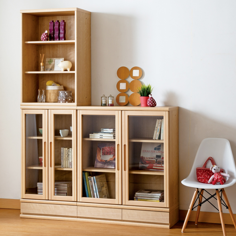 小島工芸 書棚「ニューオファー NOF-60 スライドオープン」幅60cm 全4