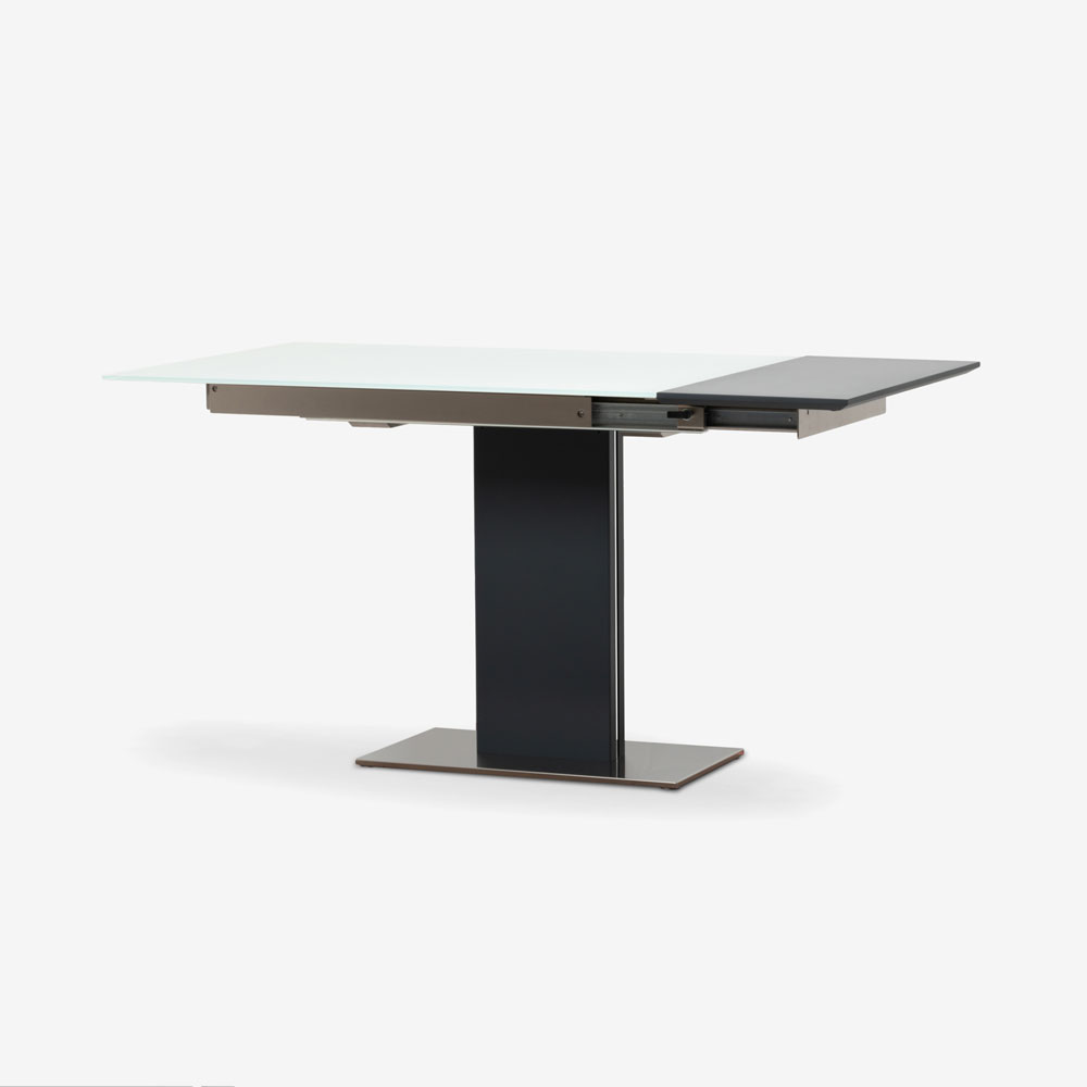 伸長式ダイニングテーブル「BINGO P4600/E」幅110-145-180cm ガラス天