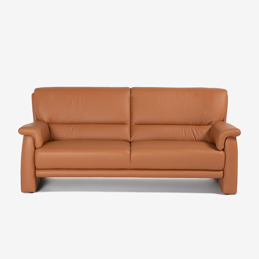 ソファ 3人掛け「ルーニー SD-344」幅198cm 半革キャメル色 #M-02
