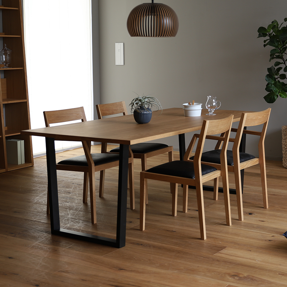 ダイニングテーブル「グラム」幅150cm ホワイトオーク材【受注生産品