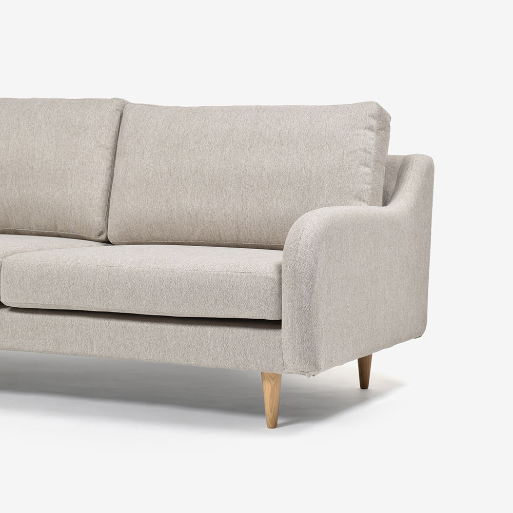 ソファ 3人掛け「CAS-D」幅180cm 布#SPフライデーナチュラル 脚部全3色