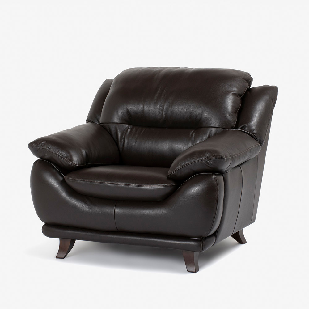 アームチェア 1人掛け「オースチンKD」革#J/S-037C ウォールナット色