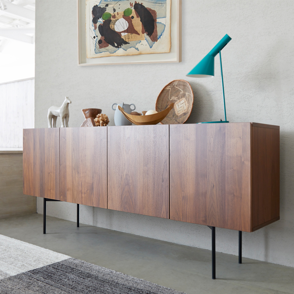 サイドボード「ベベル」ウォールナット材 幅200cm【受注生産品