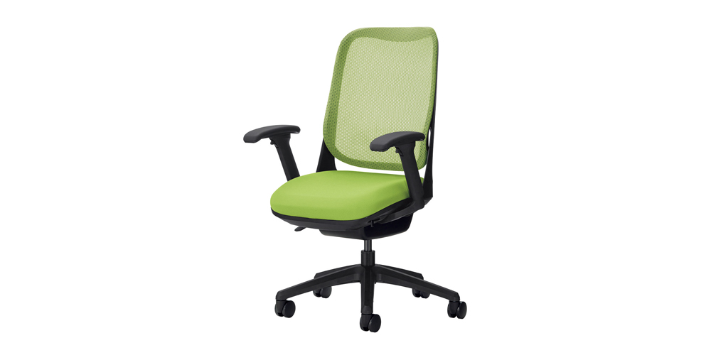 デスクチェア「ライド RIDE No.3567F-K」背フレーム/ブラック 脚ベース