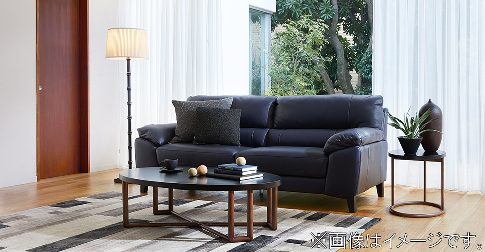 秋田木工 センターテーブル(楕円) 「KOD エリッセ」ブラック