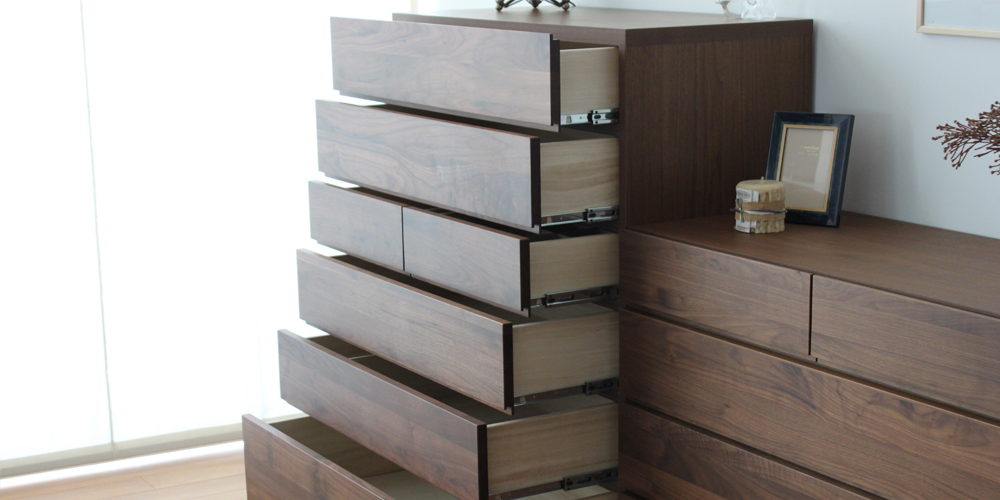 ハイチェスト「レッチェ」幅105.2cm ウォールナット材 | 【公式】大塚