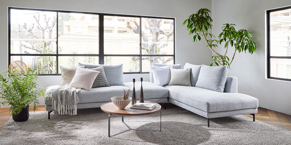 Abitamoda（アビタモーダ）カウチソファ 3点セット「ルイズ」片肘