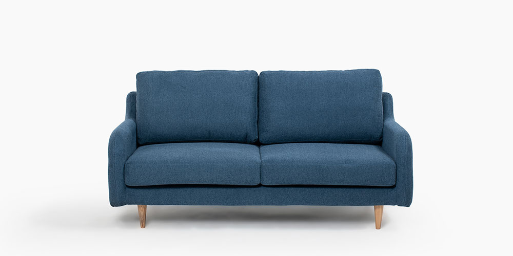 ラブソファ 2人掛け「CAS-D」幅160cm 布#SPベルファストブルー 脚部全3