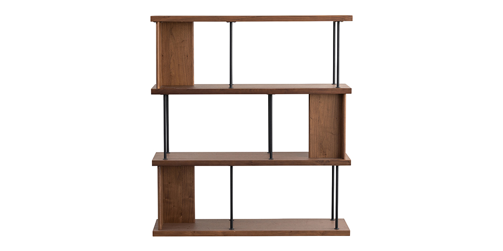 シェルフ 「デリック」 幅120cm ハイタイプ ウォールナット材 | 【公式