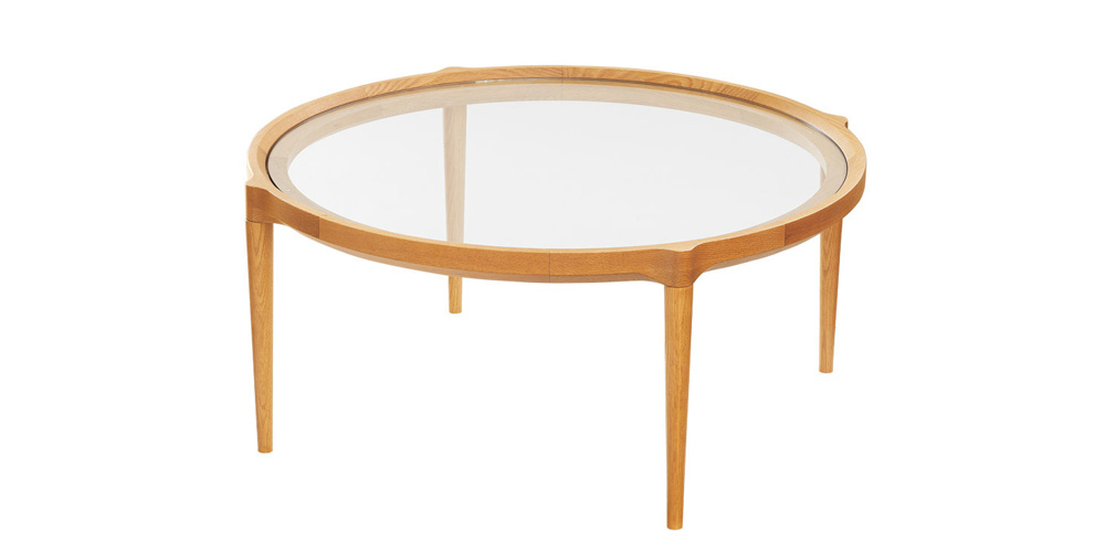 浜本工芸 センターテーブル「T-6004（90マルxH41）」幅90cmマル 天