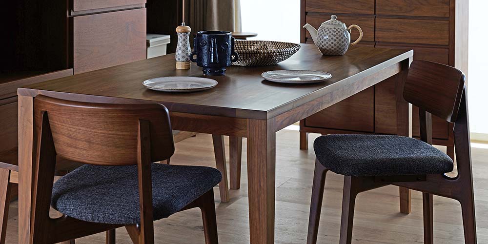 ダイニングチェア「ブラン」ウォールナット材 布座#C13ダークグレー