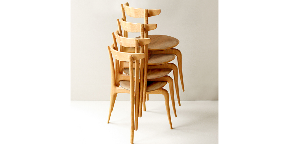 起立木工 ダイニングチェア「OR-02」オーク材/ウォールナット材
