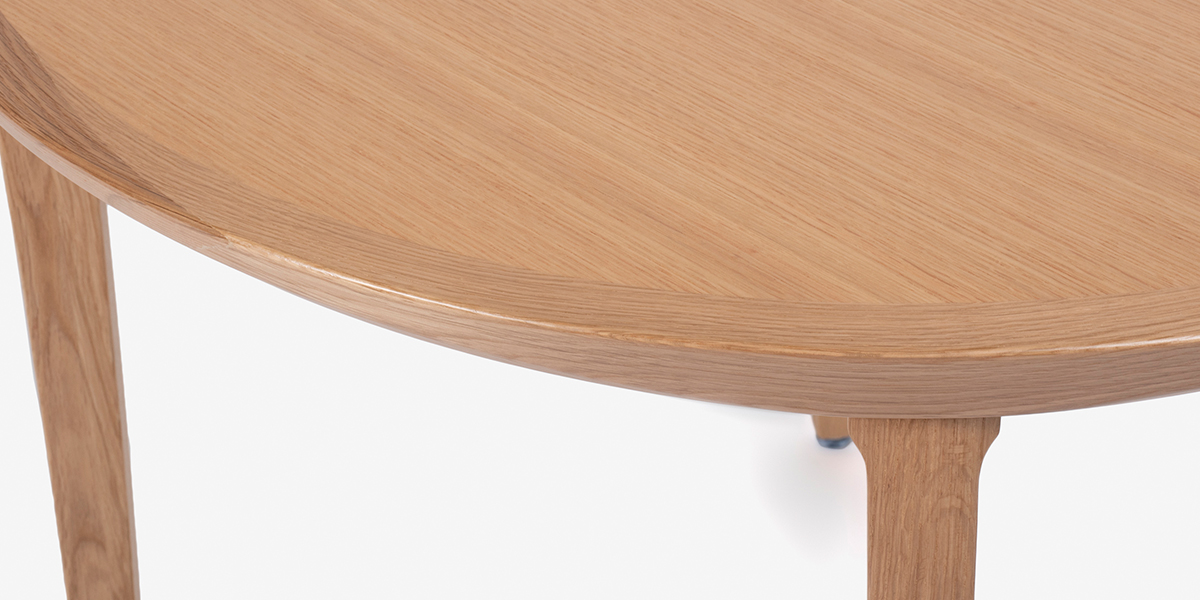 秋田木工 ダイニングテーブル「N-T005」丸型 ナラ材ホワイトオーク色