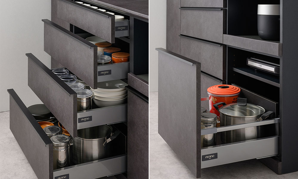 AYANO（綾野製作所）キッチンカウンター「スピネル」奥行50cm 高さ96.3