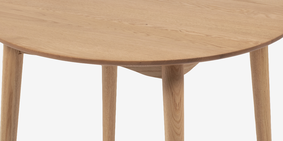 ダイニングテーブル「シネマ3」 円形 レッドオーク材ホワイトオーク色