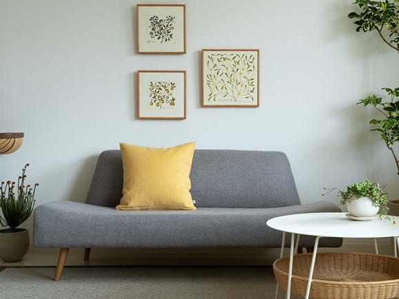 IDEE CALEIDO 2COLORSクッションカバー 40cm角 Saffron×Feather