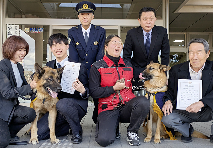 クンクン捜査は任せてワン！ シェパード2頭を嘱託警察犬に 名張署