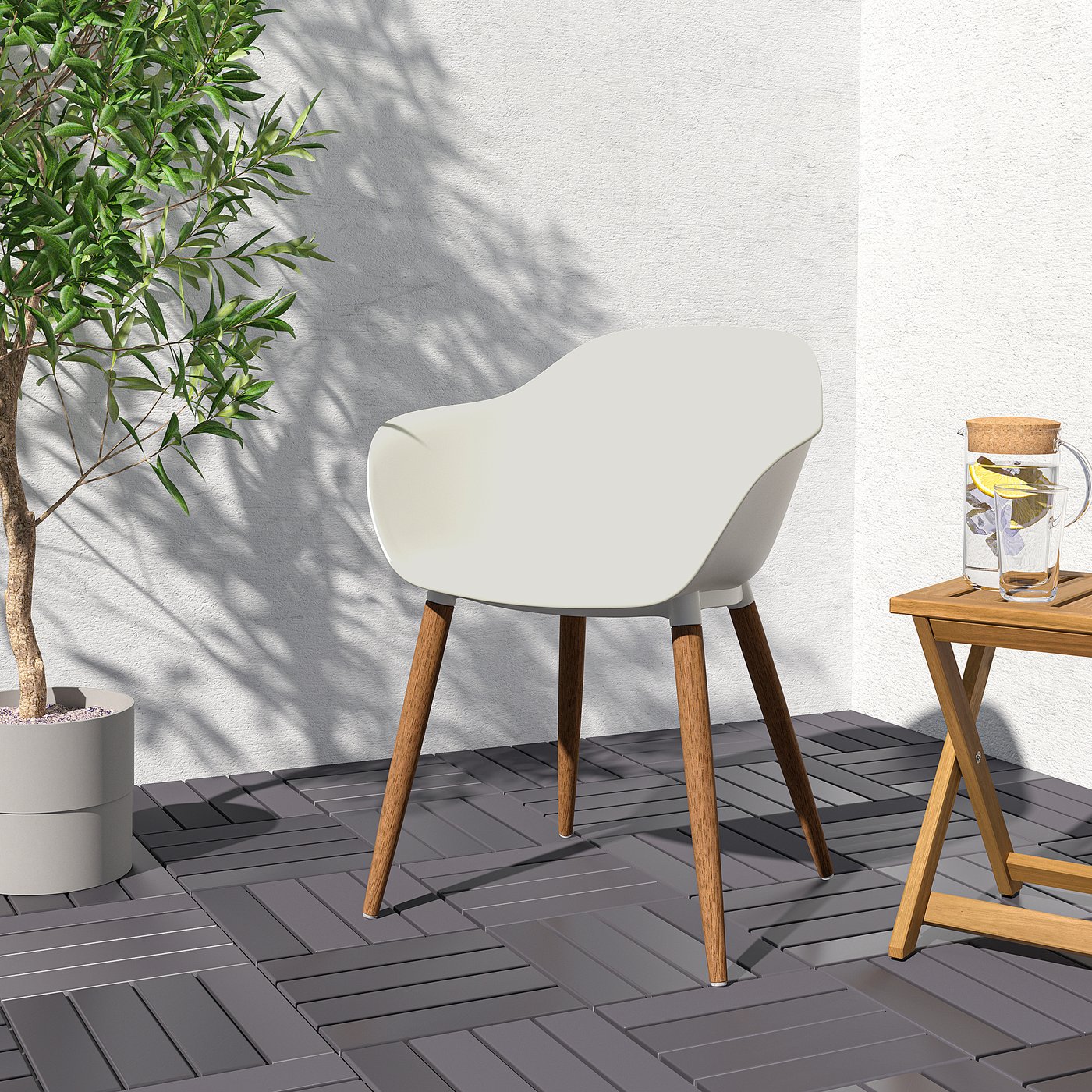 GRÖNSTA armchair, in/outdoor, white - IKEA CA