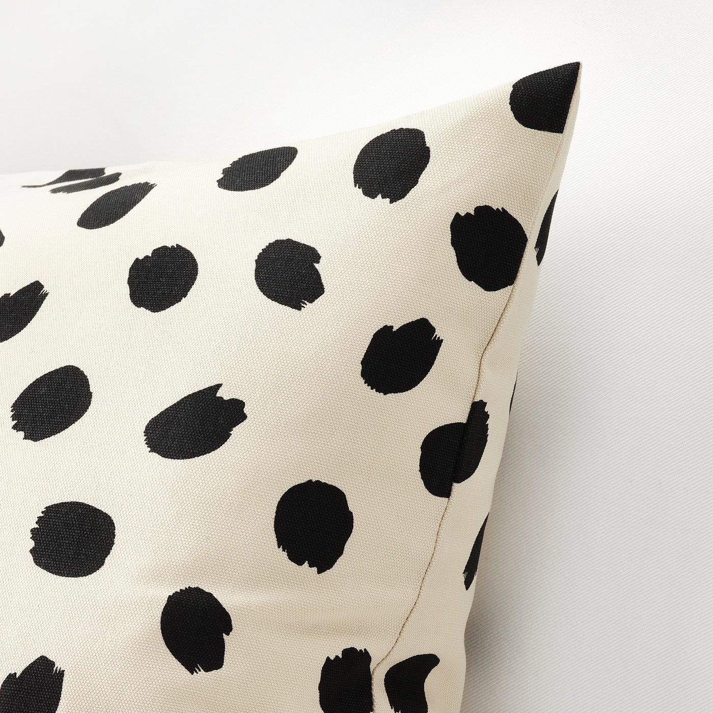 ODDNY オッドニー クッションカバー, オフホワイト/水玉模様 ブラック