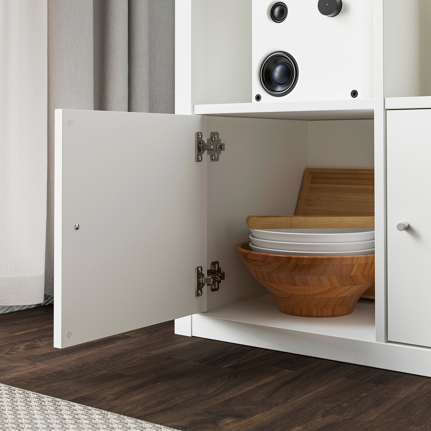 KALLAX カラックス シェルフユニット インサート4個付き, ホワイト